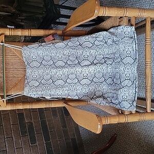 Haley & June, snakeskin print, slip dress, gray/black/white, size 1X